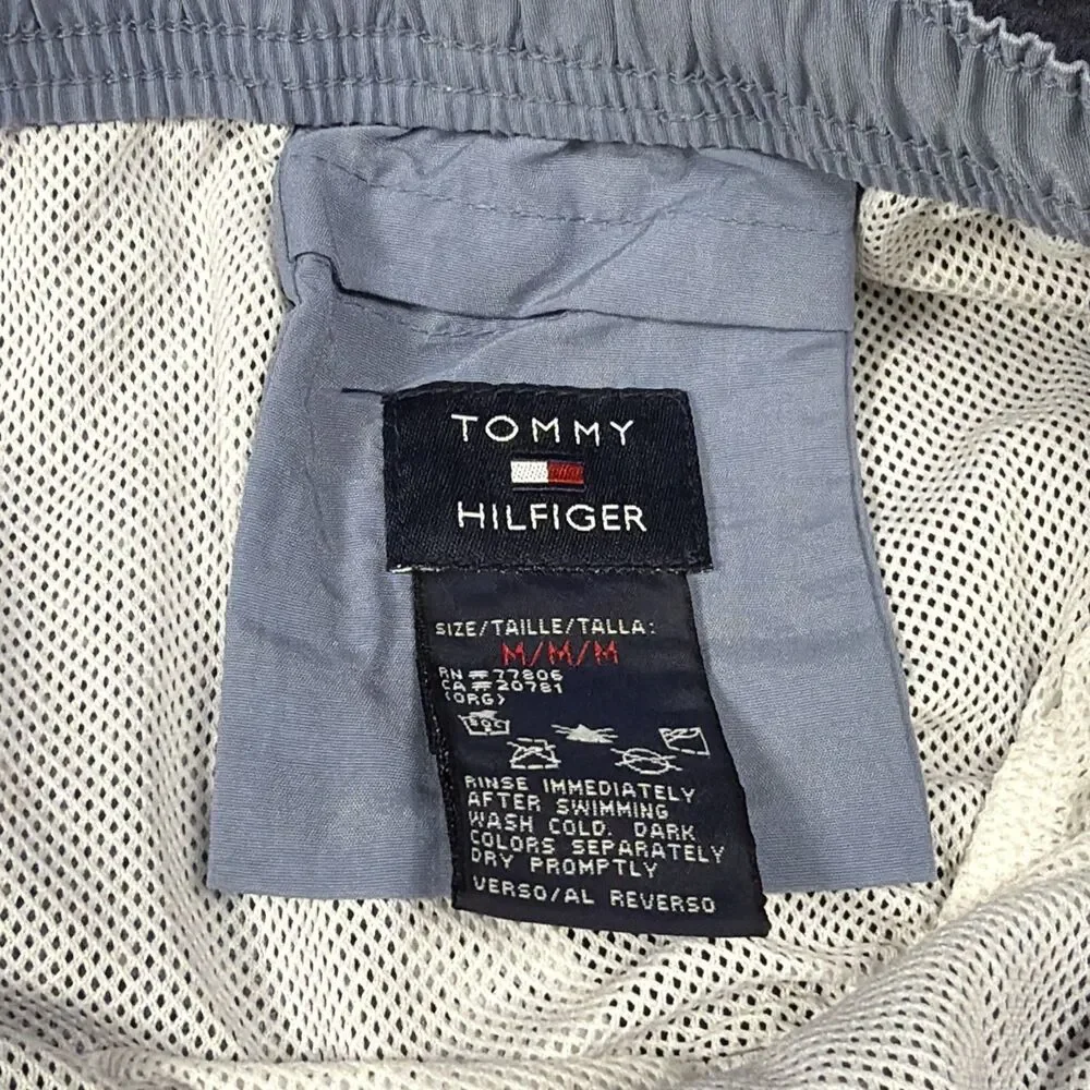 Tommy Hilfiger Men's Swim Trunks Medium Blue Floral Print Mesh Lined Board Short